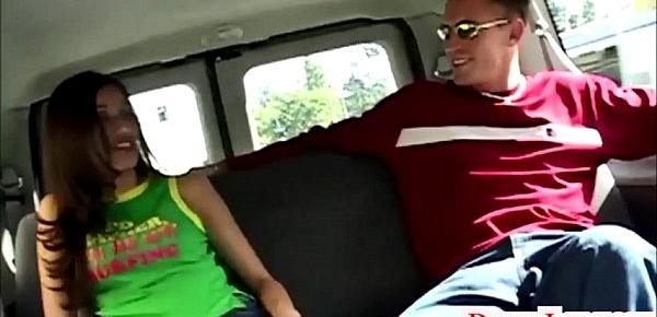  Donny Long ruins teen pussy in back of van and gives sneaky half creampie